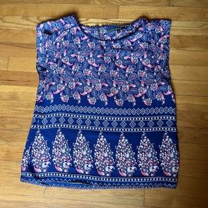 Fun 2 Fun Pink and Blue Paisley Top